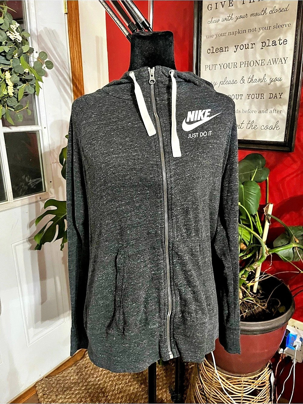 Nike Gym Vintage Full Zip Hoodie Black